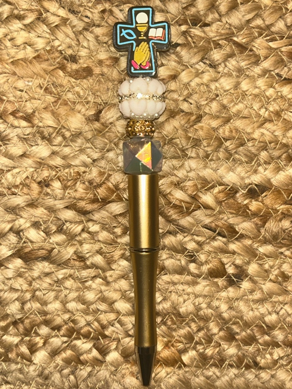 Cross beadable handmade gold pen